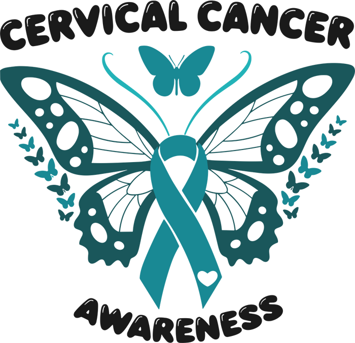 Teal Butterfly - Cervical Cancer DTF Transfers