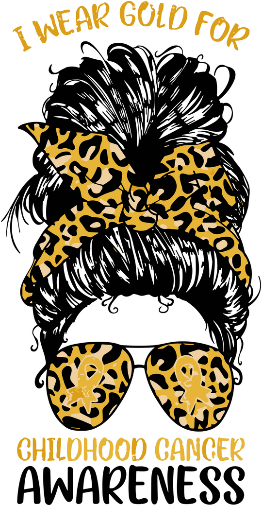 I Wear Gold For Childhood Cancer Awareness - Childhood Cancer DTF Transfers