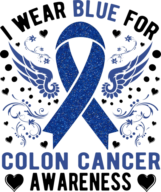 I Wear Blue - Colon Cancer DTF Transfers