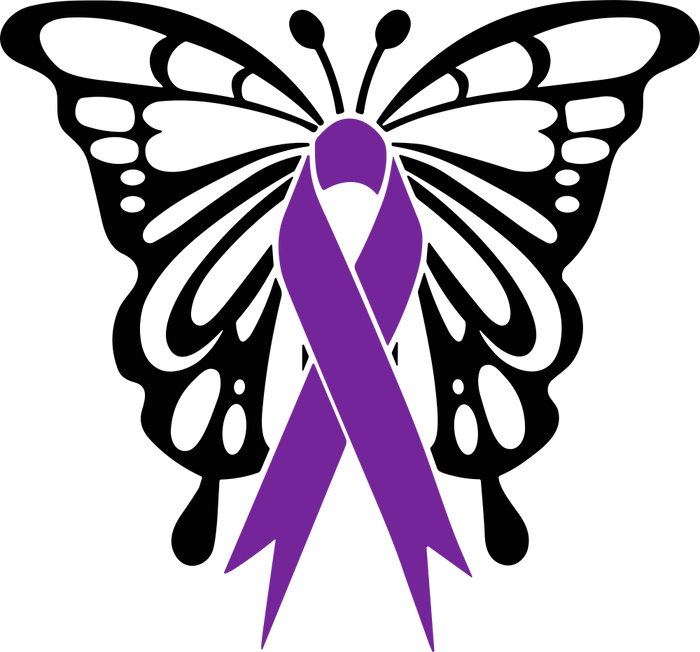 Butterfly & Ribbon - Hodgkin's Lymphoma Cancer DTF Transfers