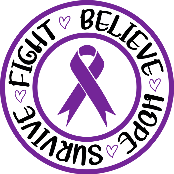 Fight, Believe, Hope, Survive - Hodgkin's Lymphoma Cancer DTF Transfers