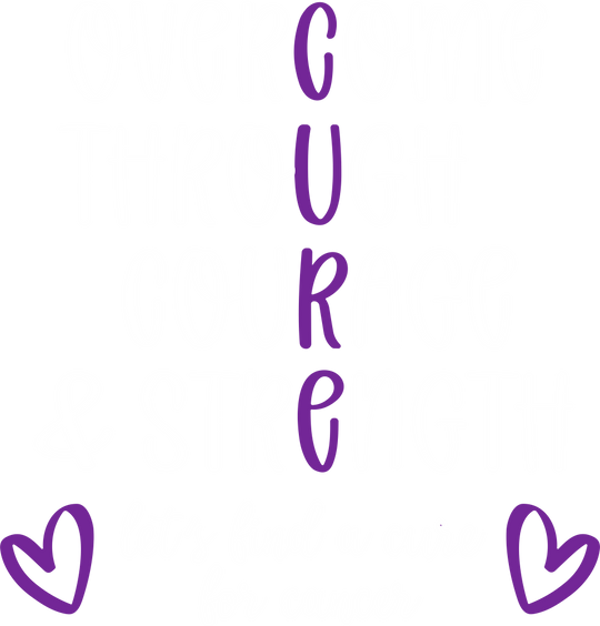 Overcome Through Courage & Strength - Hodgkin's Lymphoma Cancer DTF Transfers