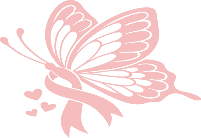 Butterfly & Ribbon - Lung Cancer DTF Transfers