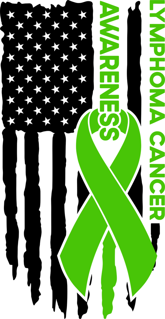Lymphoma Cancer Awareness, US Flag - Lymphoma DTF Transfers