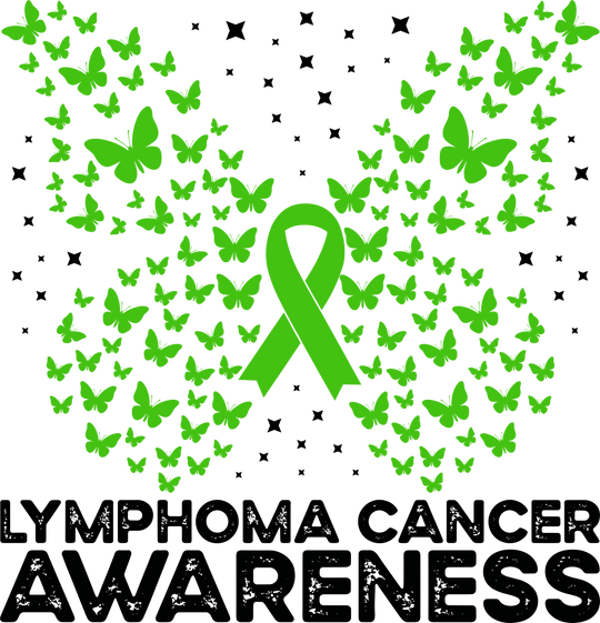 Lymphoma Cancer Awareness, Butterfly - Lymphoma DTF Transfers