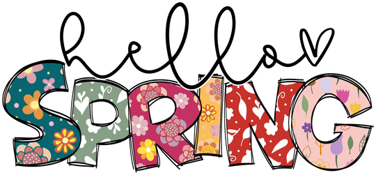 Floral Hello Spring Design - Spring  DTF heat transfer - Transfer Kingdom