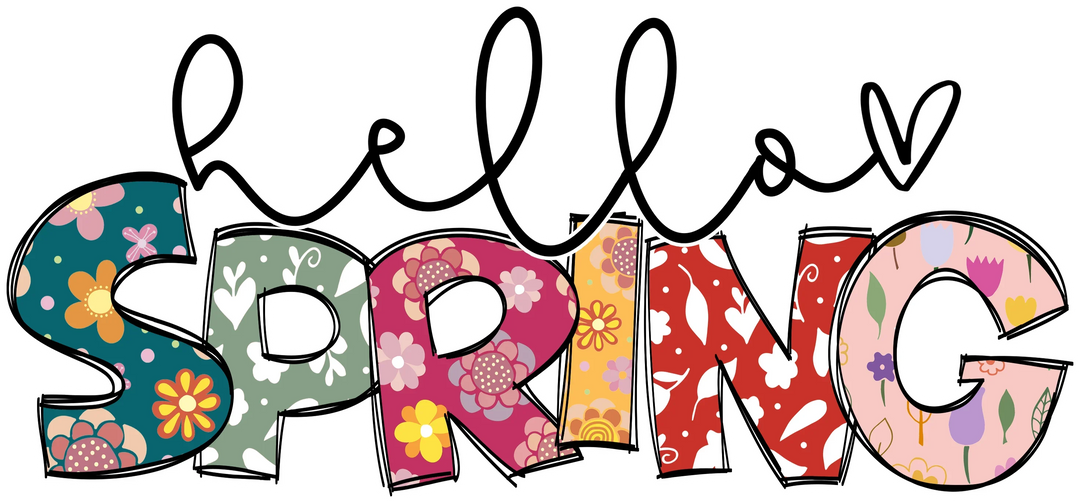 Floral Hello Spring Design - Spring  DTF heat transfer - Transfer Kingdom