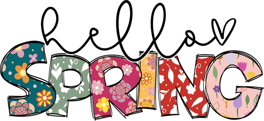 Floral Hello Spring Design - Spring  DTF heat transfer - Transfer Kingdom