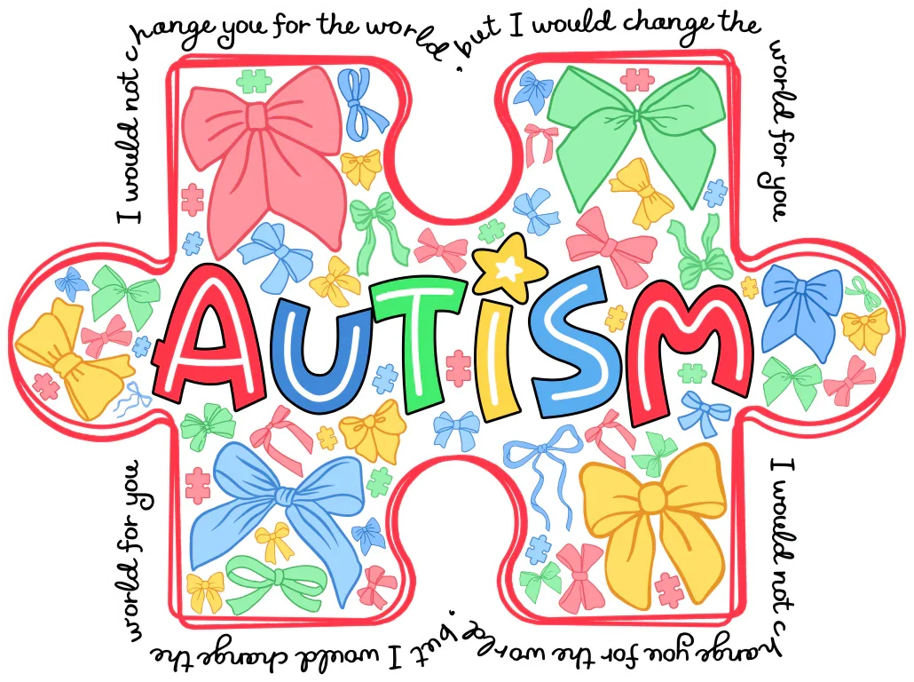 Autism Jigsaw Colorful Design - Autism Awareness DTF Transfer - Transfer Kingdom