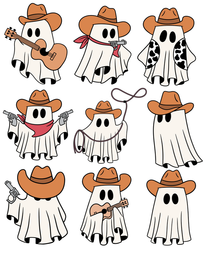 Cowboy Ghosts - DTF heat transfer