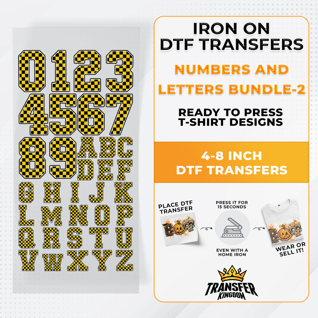 Numbers And Letters Bundle T-shirt Designs Premade DTF Gangsheet - DTF Bundle 2