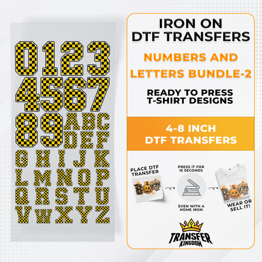 Numbers And Letters Bundle T-shirt Designs Premade DTF Gangsheet - DTF Bundle 2