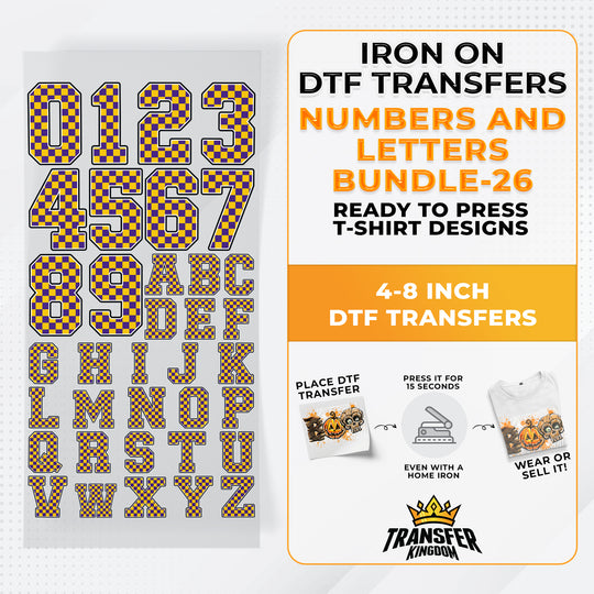 Numbers And Letters Bundle T-shirt Designs Premade DTF Gangsheet - DTF Bundle 26