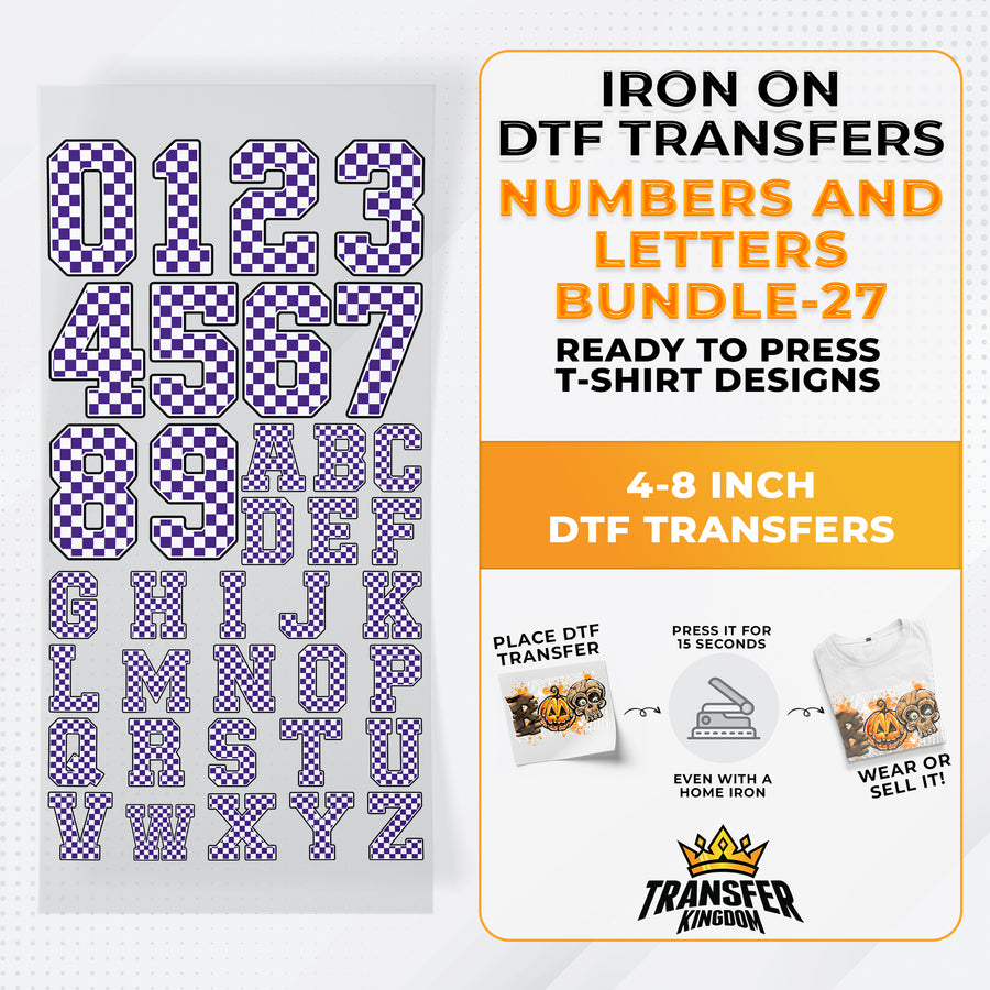 Numbers And Letters Bundle T-shirt Designs Premade DTF Gangsheet - DTF Bundle 27