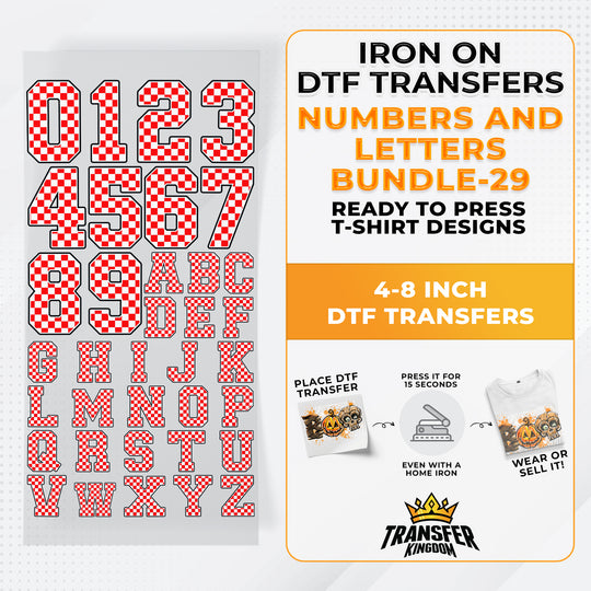 Numbers And Letters Bundle T-shirt Designs Premade DTF Gangsheet - DTF Bundle 29