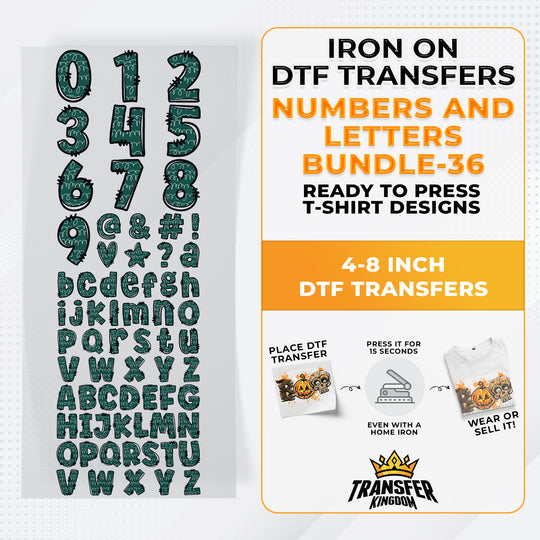 Numbers And Letters Bundle T-shirt Designs Premade DTF Gangsheet - DTF Bundle 36