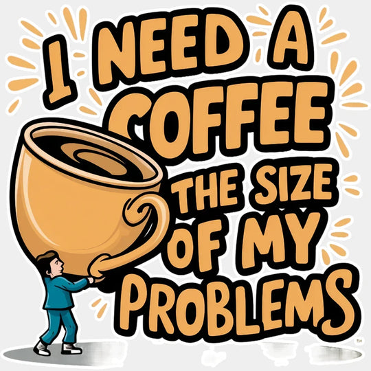 A Coffee The Size Of My Problems - Dtf Transfer Unisex S & M (10’’) / Light Color Design See Imaging