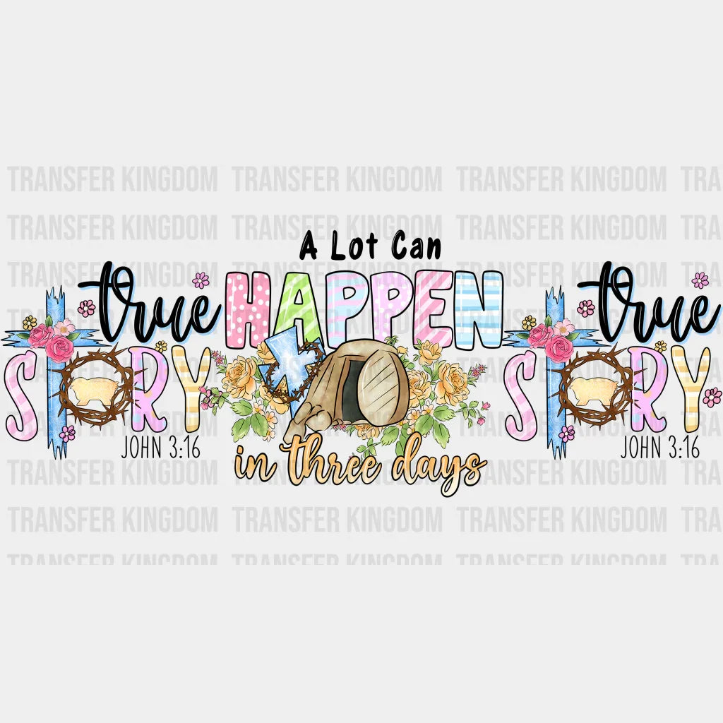 A Lot Can Happen In Three Days Easter UV DTF Transfer Cup Wrap UV DTF Sticker - Transfer Kingdom