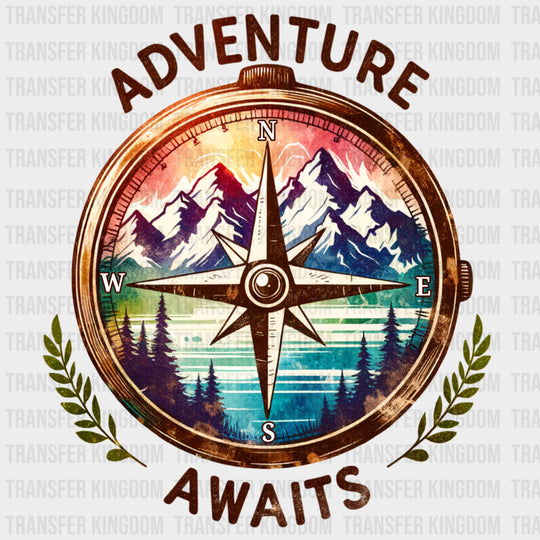 Adventure Awaits Compass - Hiking DTF Transfers