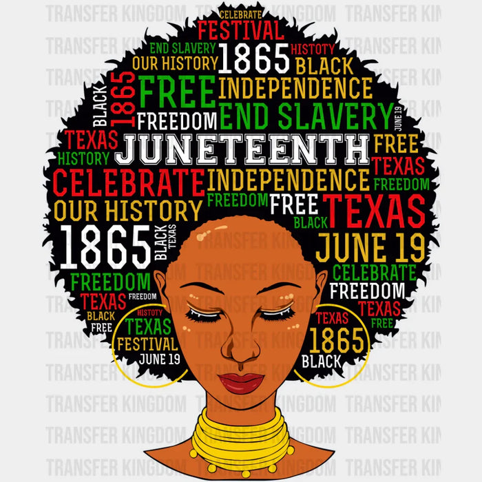 Afro Girl Juneteenth - Juneteenth DTF Transfer