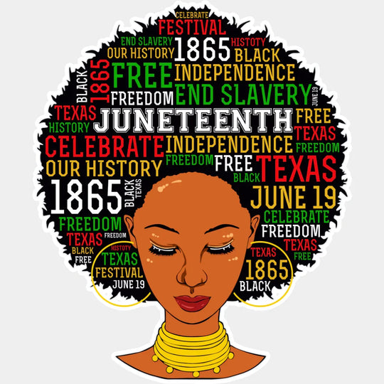Afro Girl Juneteenth - Juneteenth DTF Transfer Adult Unisex - S & M (10’’) / Light Color Design (See Imaging)