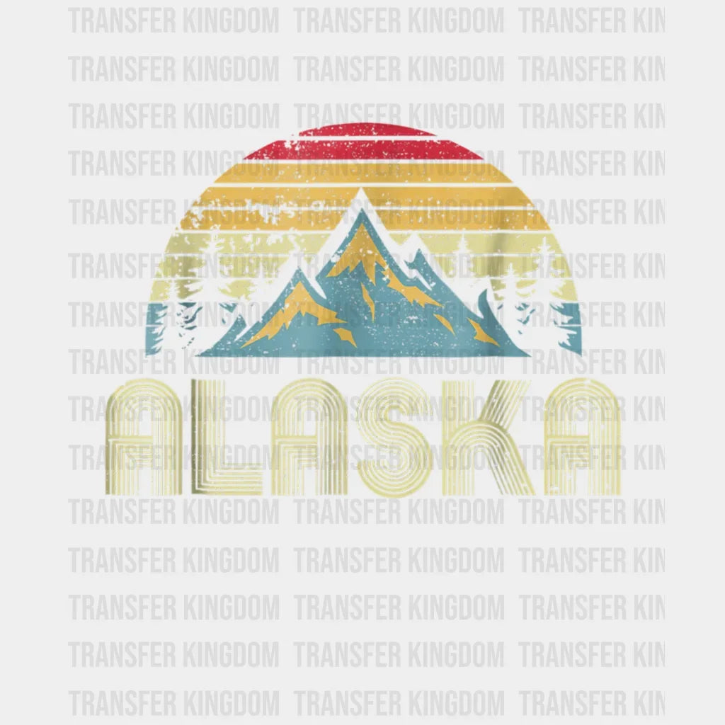 Alaska Retro Mountains Design - Dtf Heat Transfer