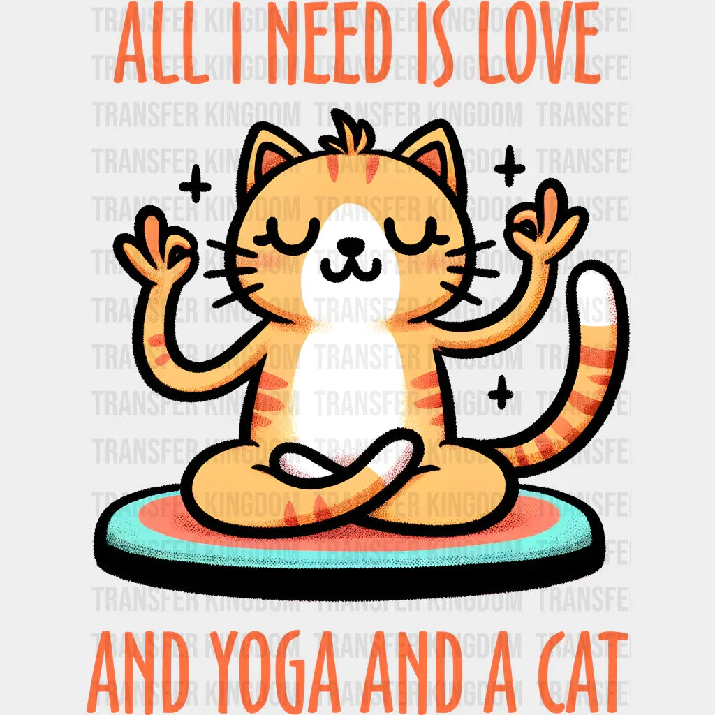 All I Need Is Love - Yoga Dtf Heat Transfer Unisex S & M (10’’) / Dark Color Design (See Imaging)