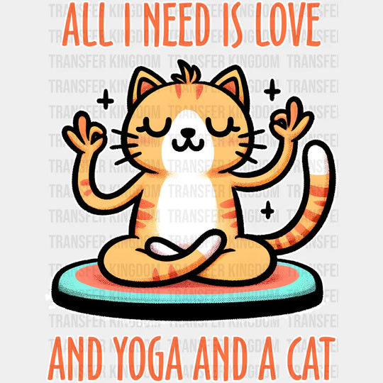 All I Need Is Love - Yoga Dtf Heat Transfer Unisex S & M (10’’) / Light Color Design (See Imaging)