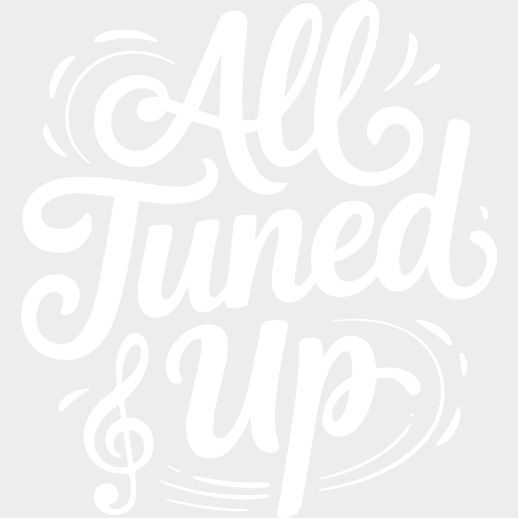 All Tuned Up - Music DTF Transfers - Adult Unisex - S & M (10’’) / Light Color Design (See Imaging)