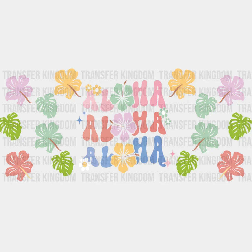 Aloha Flowers & Leaves - Summer Cup Wrap UV Sticker Permanent UV DTF Decal UVDTF