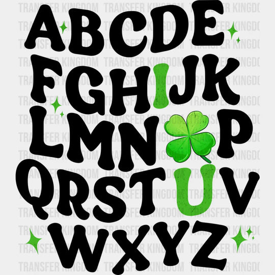 Alphabet I Love You Clover Design - St. Patrick’s Day DTF Transfer
