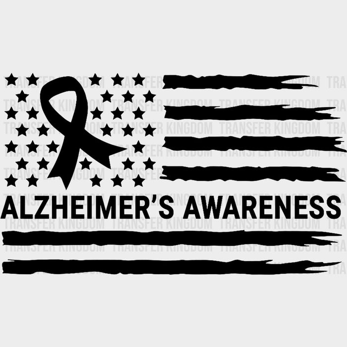 Alzheimer USA Flag - Alzheimer's Awareness DTF Transfer