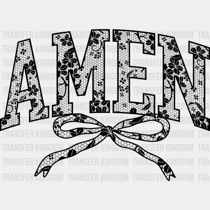 Amen B&W Flowers - Christianity DTF Transfer
