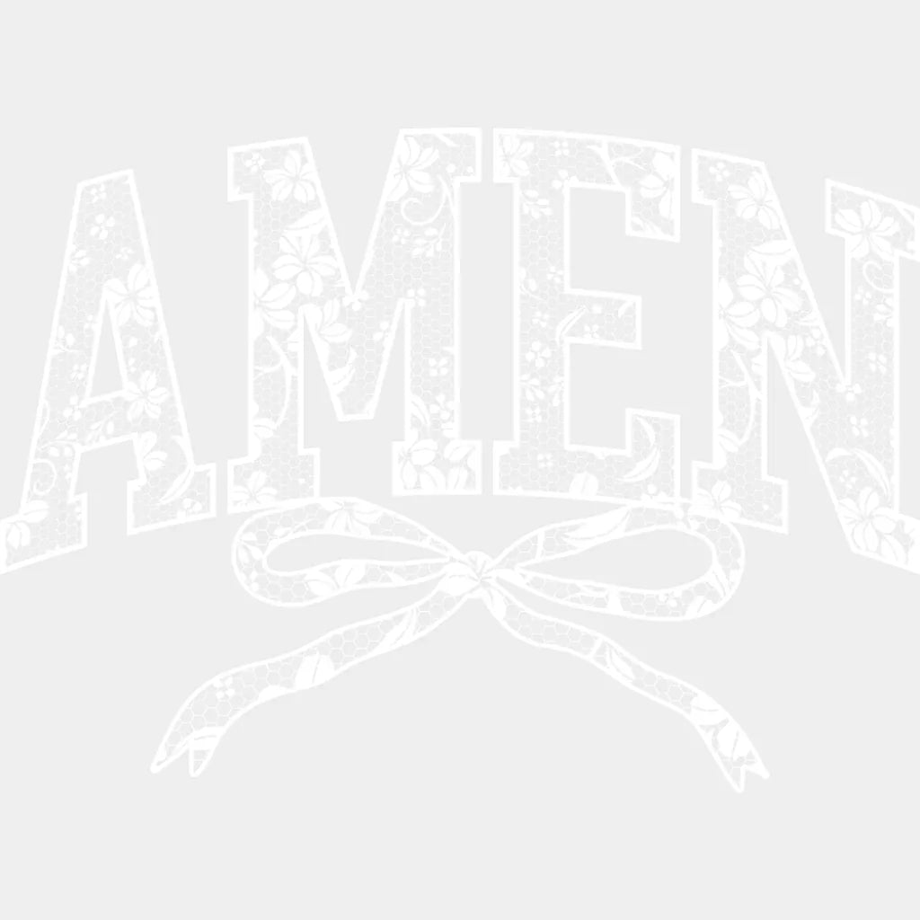 Amen B&W Flowers - Christianity DTF Transfer Adult Unisex - S & M (10’’) / Light Color Design (See Imaging)