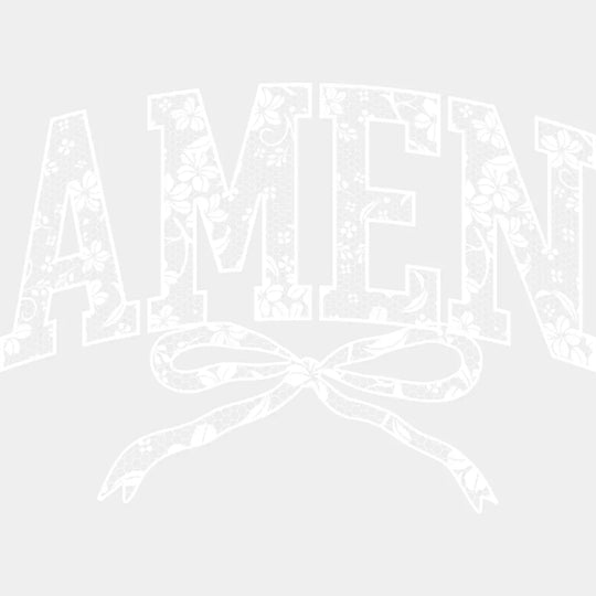 Amen B&W Flowers - Christianity DTF Transfer Adult Unisex - S & M (10’’) / Light Color Design (See Imaging)