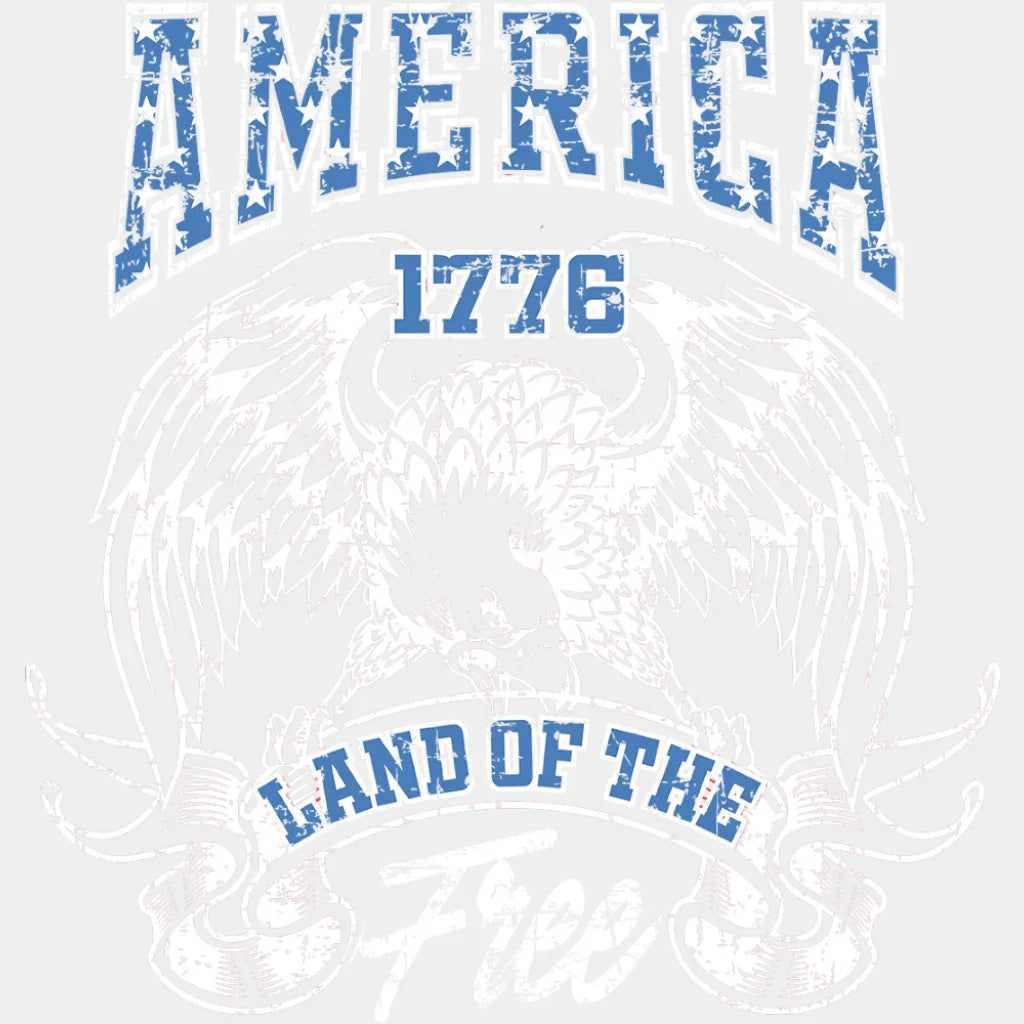 America 1776 Land Of The Free Hawk - 4th Of July DTF Transfer Adult Unisex - S & M (10’’) / Light Color Design (See