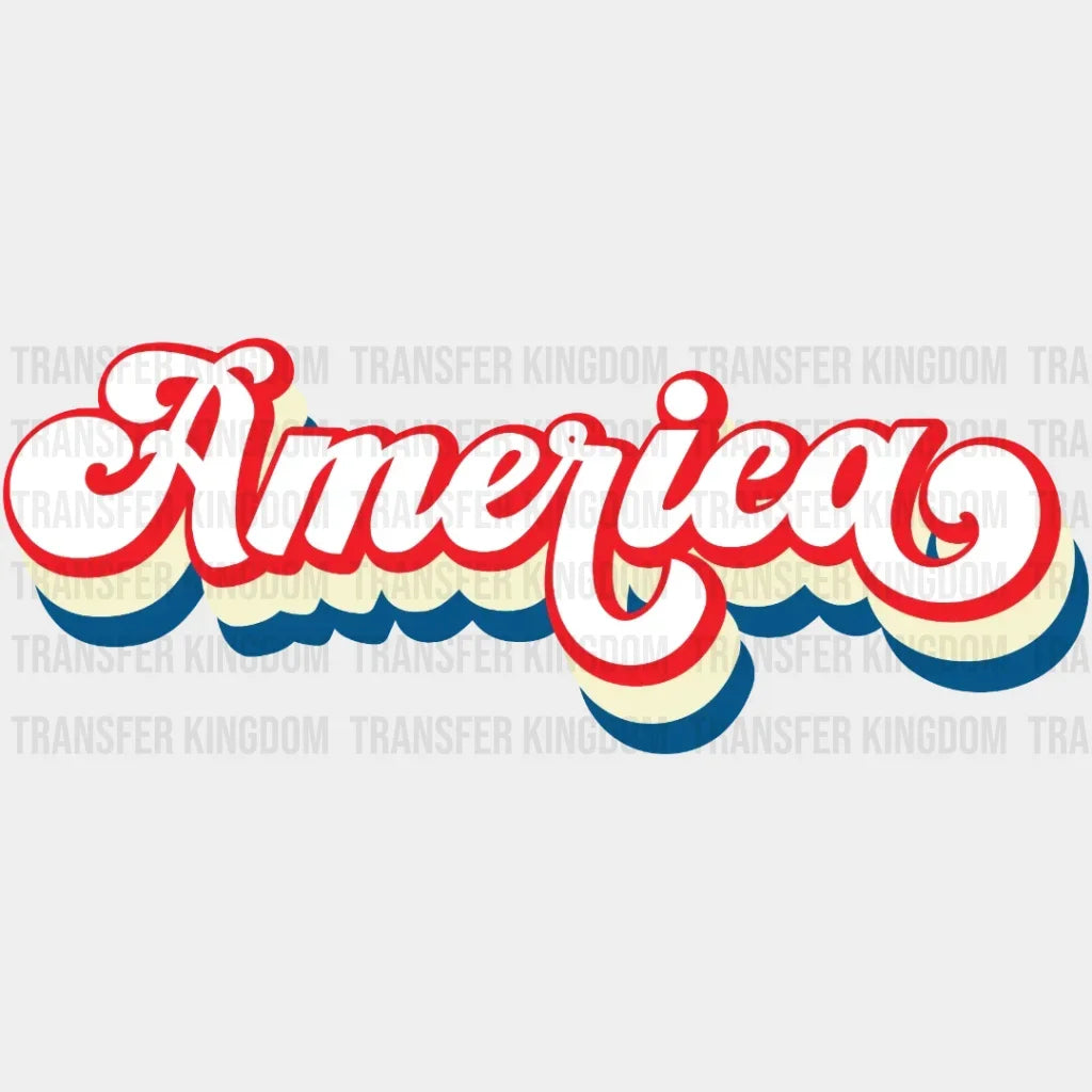 America Label Lettering Dtf Transfer
