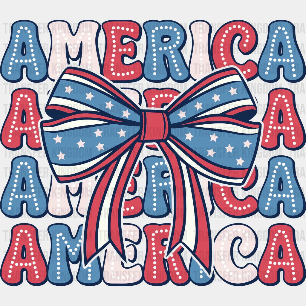 America Ribbon 4Th Of July Dtf Transfer