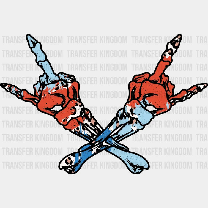 America Skeleton Rock DTF Transfer