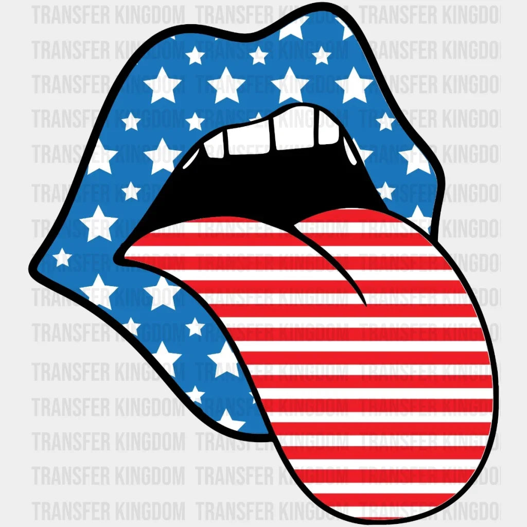 American Flag Tongue Dtf Transfer