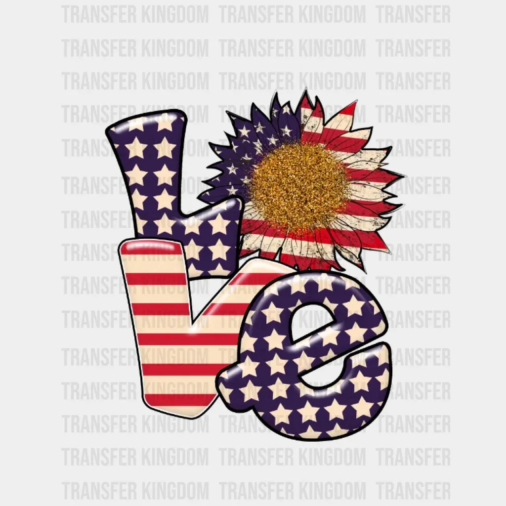 American Love Sunflower Dtf Transfer