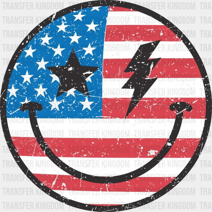 American Smiley Flag DTF Transfer