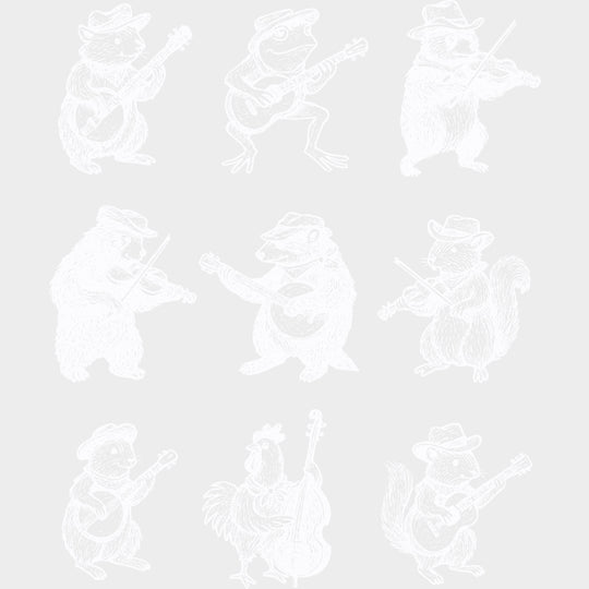 Animals Making Music - Music DTF Transfers transfer-kingdom Light Color Design (See Imaging)