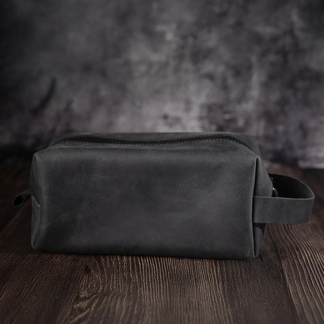 Faux Leather Dopp Kit – Men’s Travel Toiletry Bag