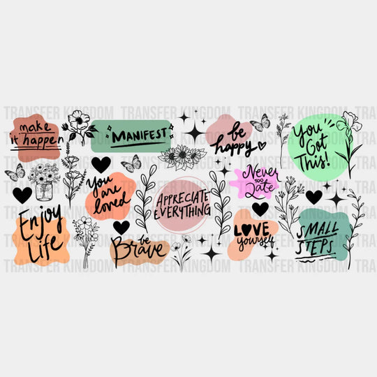 Appreciate Everything - Mental Health Cup Wrap UV Sticker Permanent UV DTF Decal UVDTF