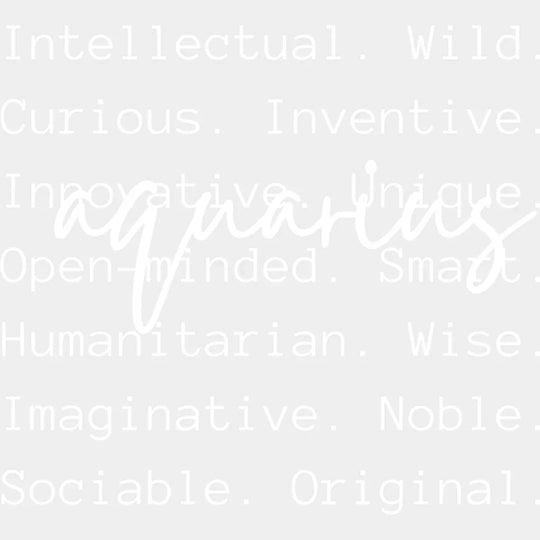 Aquarius Qualities - Zodiacs And Horoscopes Dtf Transfer Unisex S & M (10’’) / Light Color