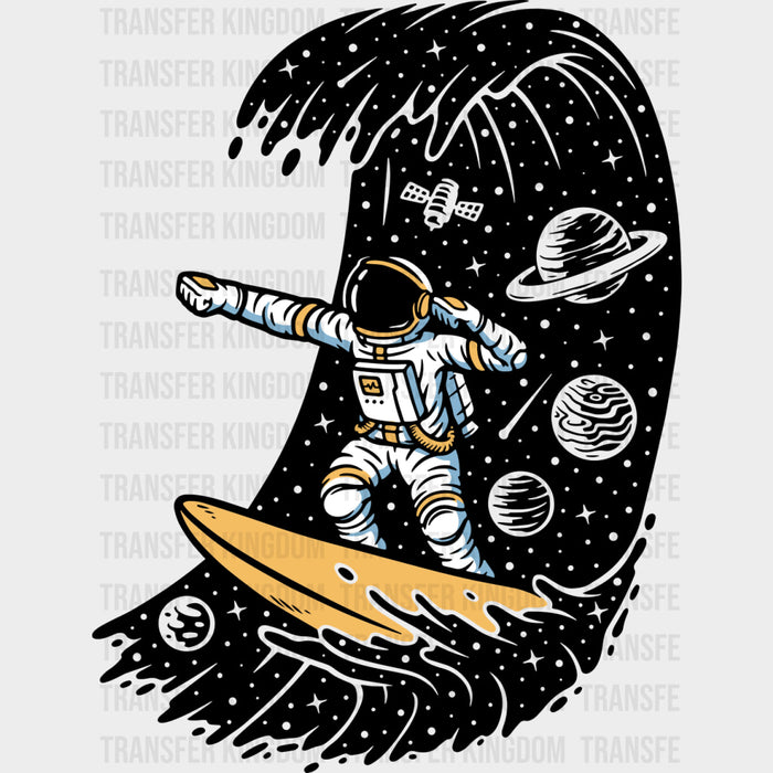 Astronaut Surfing - Surfing DTF Transfers