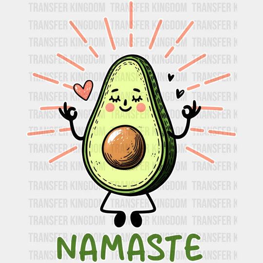 Avocado Namaste - Yoga Dtf Heat Transfer Unisex S & M (10’’) / Light Color Design (See Imaging)