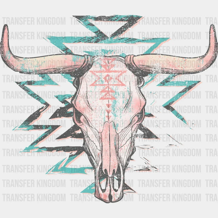 Aztec Bull Skull Design - DTF heat transfer