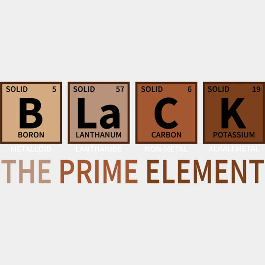 B La C K The Prime Element - BLM DTF Transfer Adult Unisex - S & M (10’’) / Light Color Design (See Imaging)